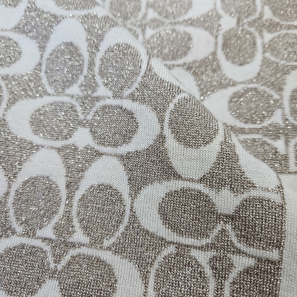 Coach Glitter Signature Logo Double-Sided Rectangle Scarf - Picture 6 of 6